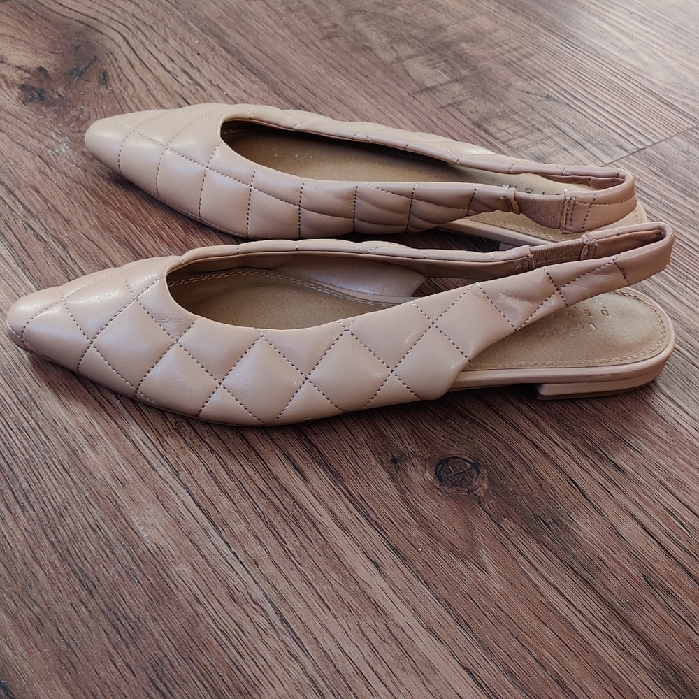 Slingback quilted flats